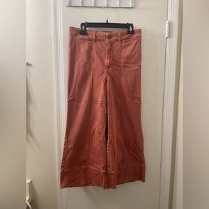 Anthropologie Chino Dark Pink Size 8 Wide Leg Pants